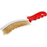 38420, Корщетка с изогнутой пластиковой ручкой латунированная вогнутая тип С