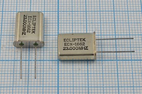 Резонатор кварцевый 23МГц в корпусе HC49U, 1-ая гармоника,без нагрузки; 23000 \HC49U\S\\\EU[HC49U]\1Г (ECLIPTEK)