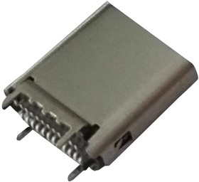 MC002809, Разъем USB, USB Типа C, USB 3.1, Гнездо, 24 вывод(-ов), Поверхностный Монтаж, Вертикальный