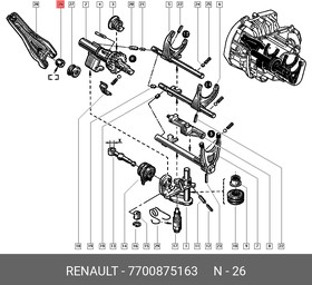 Фото 1/2 7700875163, Втулка вилки сцепления renault logan