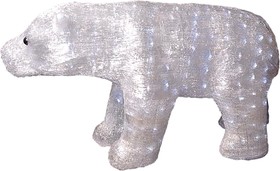 Фото 1/2 513-124, Акриловая светодиодная фигура Полярный медведь 112х58 см, 400 светодиодов, понижающий трансформатор