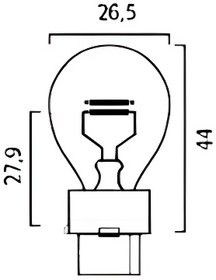 202419, Лампа накаливания P27/7W Long Life 12V 27/7W W2 5x16q (цена за упаковку 10 шт)