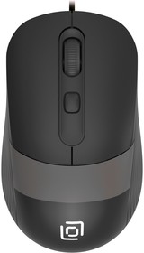 Фото 1/5 Мышь Oklick 310M, оптическая, проводная, USB, черный и серый [1869096]