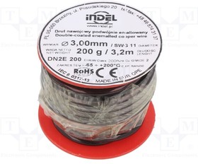 DN2E3,0-200G, Coil wire; double coated enamelled; 3mm; 0.2kg; -65?200°C