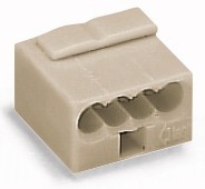 Фото 1/3 Micro junction box terminal, 4 pole, 0.6-0.8 mm², clamping points: 4, light gray, clamp connection, 6 A