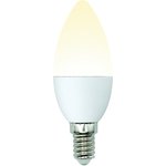 LED-C37-6W/WW/E14/FR/MB PLM11WH Лампа светодиодная. Форма «свеча», матовая ...