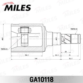 ШРУС внутренний Chevrolet cruze (09-) 1.6i (GSP 608039) GA10118