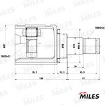 GA11068, ШРУС TOYOTA CAMRY 30/40 ВНУТР L 27*50*24 MILES