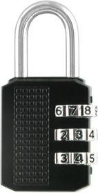 Фото 1/3 Замок навесной кодовый НОРА-М 611 для чемодана - Черный - 28 мм