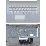 Клавиатура (топ-панель) для ноутбука HP 17-BY 17-CA серая с серым топкейсом