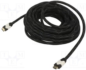 KABHD OEM-36OP, Cable; HDMI 1.4; HDMI plug,both sides; textile; 15m; black