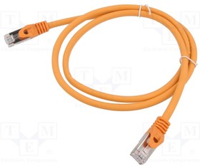 PP6A-LSZHCU-O-2M, Patch cord; S/FTP; 6a; solid; Cu; LSZH; orange; 2m; 27AWG; Cablexpert