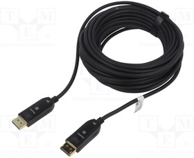 64866, Cable; DisplayPort 2.0,HDCP 2.2,optical; 10m; black
