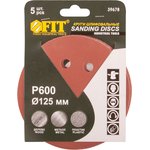 39678, Круги шлифовальные с отверстиями (липучка), алюминий-оксидные, 125 мм ...