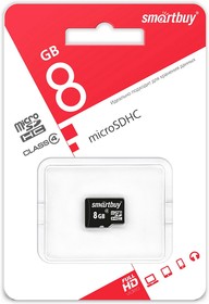 Фото 1/6 micro SDHC карта памяти Smartbuy 8GB Сlass 4 (без адаптеров)