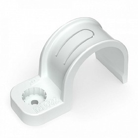 Крепеж-скоба пластиковая односторонняя для прямого монтажа белая в п/э д16 50шт PR13.0376