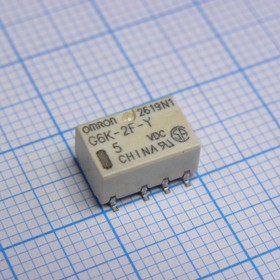 Фото 1/2 G6K-2FY-TR-5DC, Signal Relay 5VDC 1A DPDT(10x7.8x5.2)mm