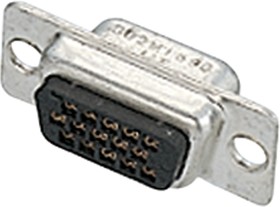 D02-M15SG-N-F0, D-Sub Standard Connectors 15-Position, D-SUB, EMI Shielded Receptacle