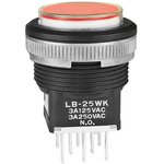 LB25WKW01-5C-JC, Pushbutton Switches DPDT ON-(ON) RED Ag PNL SEAL BLK HOUSING