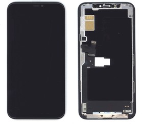 Фото 1/2 Дисплей (экран) Amperin в сборе с тачскрином для iPhone 11 Pro черный с рамкой (Soft Oled)
