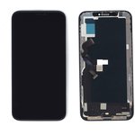 Дисплей (экран) Amperin в сборе с тачскрином для iPhone XS черный с рамкой (Soft ...