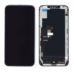 Дисплей (экран) Amperin в сборе с тачскрином для iPhone XS Max черный с рамкой ...