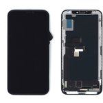 Дисплей (экран) Amperin в сборе с тачскрином для iPhone X черный с рамкой (Soft Oled)