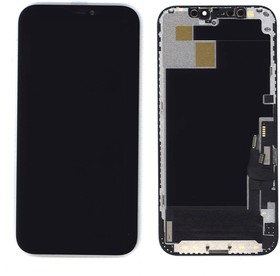 Фото 1/2 Дисплей (экран) Amperin в сборе с тачскрином для iPhone 12, iPhone 12 Pro черный с рамкой (Soft Oled)