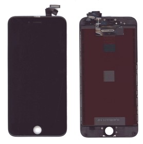 Фото 1/2 Дисплей (экран) Amperin в сборе с тачскрином для iPhone 6 Plus черный с рамкой (IPS)