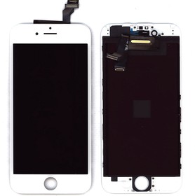 Фото 1/2 Дисплей (экран) Amperin в сборе с тачскрином для iPhone 6 белый с рамкой (IPS)