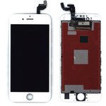 Дисплей (экран) Amperin в сборе с тачскрином для iPhone 6S белый с рамкой (IPS)