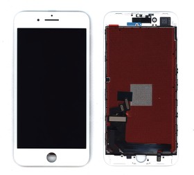 Фото 1/2 Дисплей (экран) Amperin в сборе с тачскрином для iPhone 8 Plus белый с рамкой (IPS)