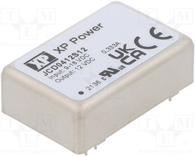 JCD0412S12, Isolated DC/DC Converters - Through Hole DC-DC CONVERTER, 4W, 2:1, DIP24