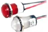 657-2503-303F, LED Panel Mount Indicators Red 100fL 12V Dome Lens