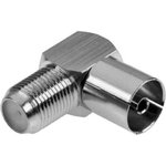 Переходник гнездо F - гнездо TV F(f)-TV(m) угловой 5шт