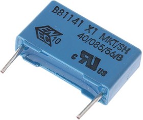 Фото 1/2 B81141C1103M000, B81141 Polyester Film Capacitor, 440V ac, ±20%, 10nF, Through Hole