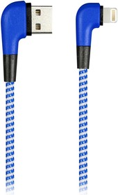 Фото 1/8 Дата-кабель Smartbuy 8pin SOCKS L-TYPE, синий, 2 А, 1 м (iK-512NSL blue)/100