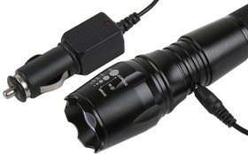 Фото 1/8 Аккумуляторный светодиодный фонарь CREE XML T6 10Вт с системой фокусировки луча, черный(SBF-20-K)/60