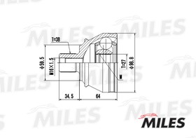 Фото 1/3 ШРУС наружный AUDI A6/A8 2.0TD-3.2 04- (с ABS) (GKN 304952) GA20040