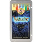 8772012004PL, Карандаши цветные цельнографитные PROGRESSO MAGIC 8772, 12шт, мет.кор