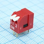 DS1040-02RT, DIP переключатель 2pin угловой красный