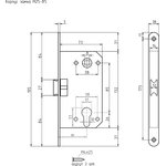 Замок врезной цилиндровый НОРА-М M25-85 мм - Белый