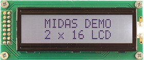 Фото 1/2 MC21605B6W-FPTLW3.3-V2, MC21605B6W-FPTLW3.3-V2 LCD LCD Display, 2 Rows by 16 Characters