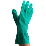 37675100, Sol-Vex Green Nitrile Chemical Resistant Work Gloves, Size 10, Large, Nitrile Coating