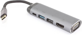 USB Хаб-C на VGA, HDMI, USB 3.1, Type C, PD, USB 2.0