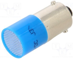 18806237, Индикат.лампа: LED; BA9S,T10; голубой; пластик; 230ВAC; 230ВDC