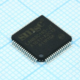 Фото 1/3 LAN83C185-JT, Высокопроизводительный однокристальный интерфейс Ethernet с низким энергопотреблением 10/100 Мбит/с TQFP-64