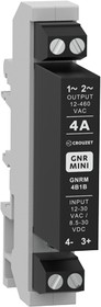 GNRM4B1B, Solid State Relay GNR Mini, 4A, 460V, Special Zero Cross Switching, Screw Terminal
