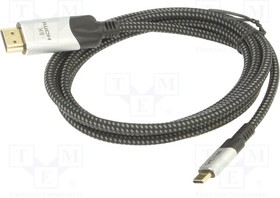 CU423MCV-1.8, Adapter; USB 3.1; HDMI plug,USB C plug; gold-plated; 1.8m; black
