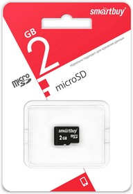 Фото 1/4 micro SD карта памяти Smartbuy 2 GB (без адаптеров)